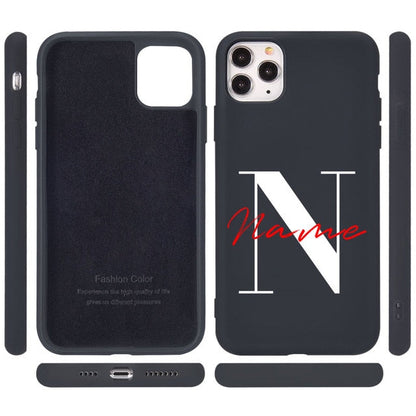 Coque de téléphone en silicone personnalisée avec majuscules et nom pour iPhone