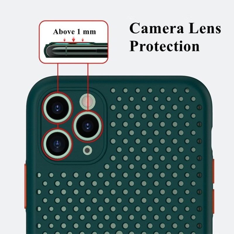 Coque de téléphone respirante et rafraîchissante pour iPhone